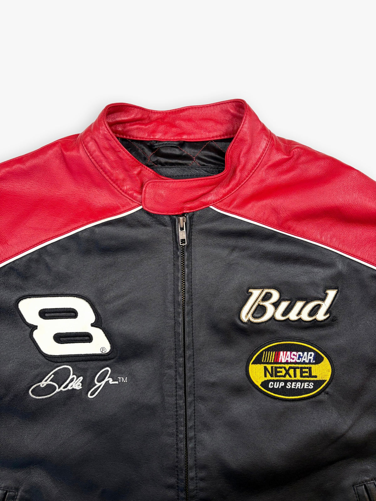 2000s Chase Authentics Dale Earnhardt Jr Budweiser Leather Jacket