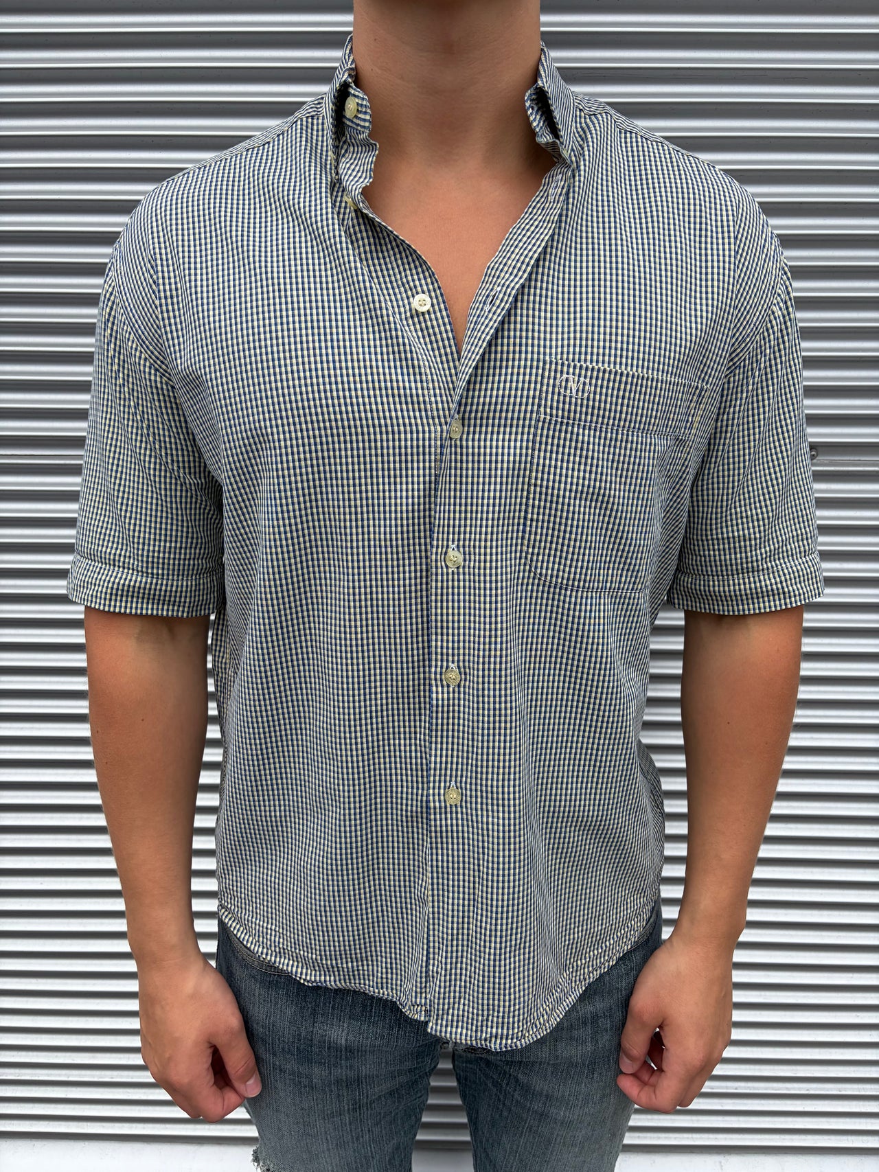 1980s Valentino Chemises Short Sleeve Button Shirt