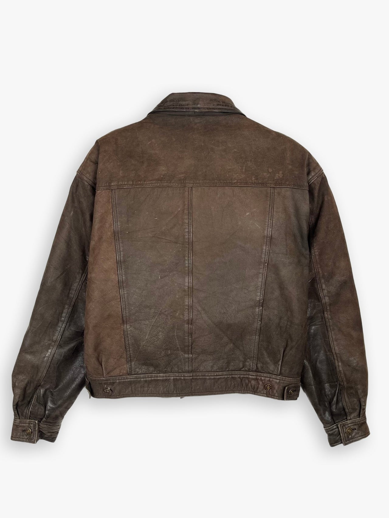 Vintage Leather Trucker Jacket