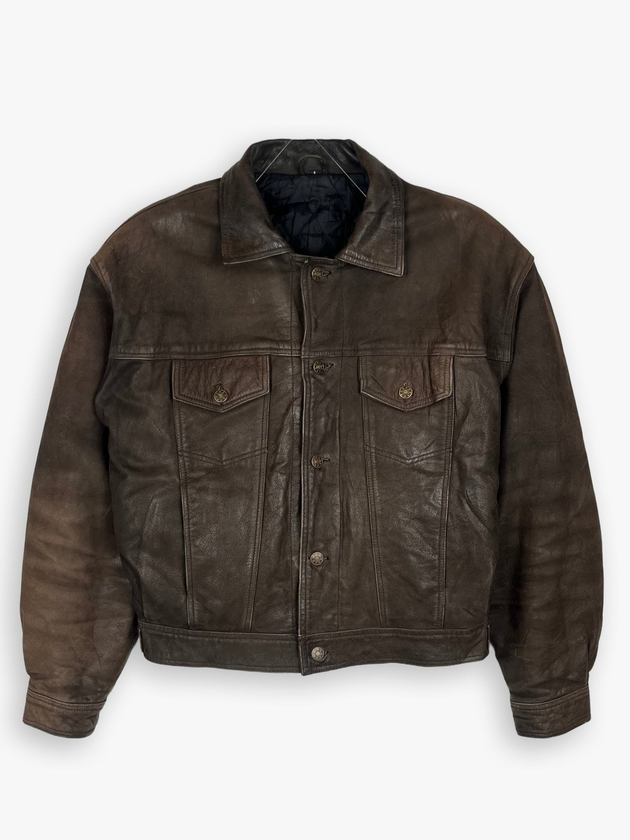 Vintage Leather Trucker Jacket