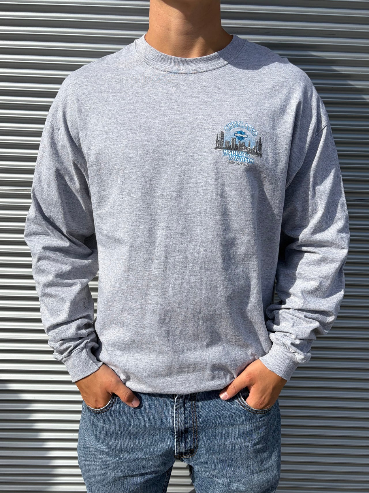 1990s Harley Davidson Chicago Illinois Long-sleeve Shirt