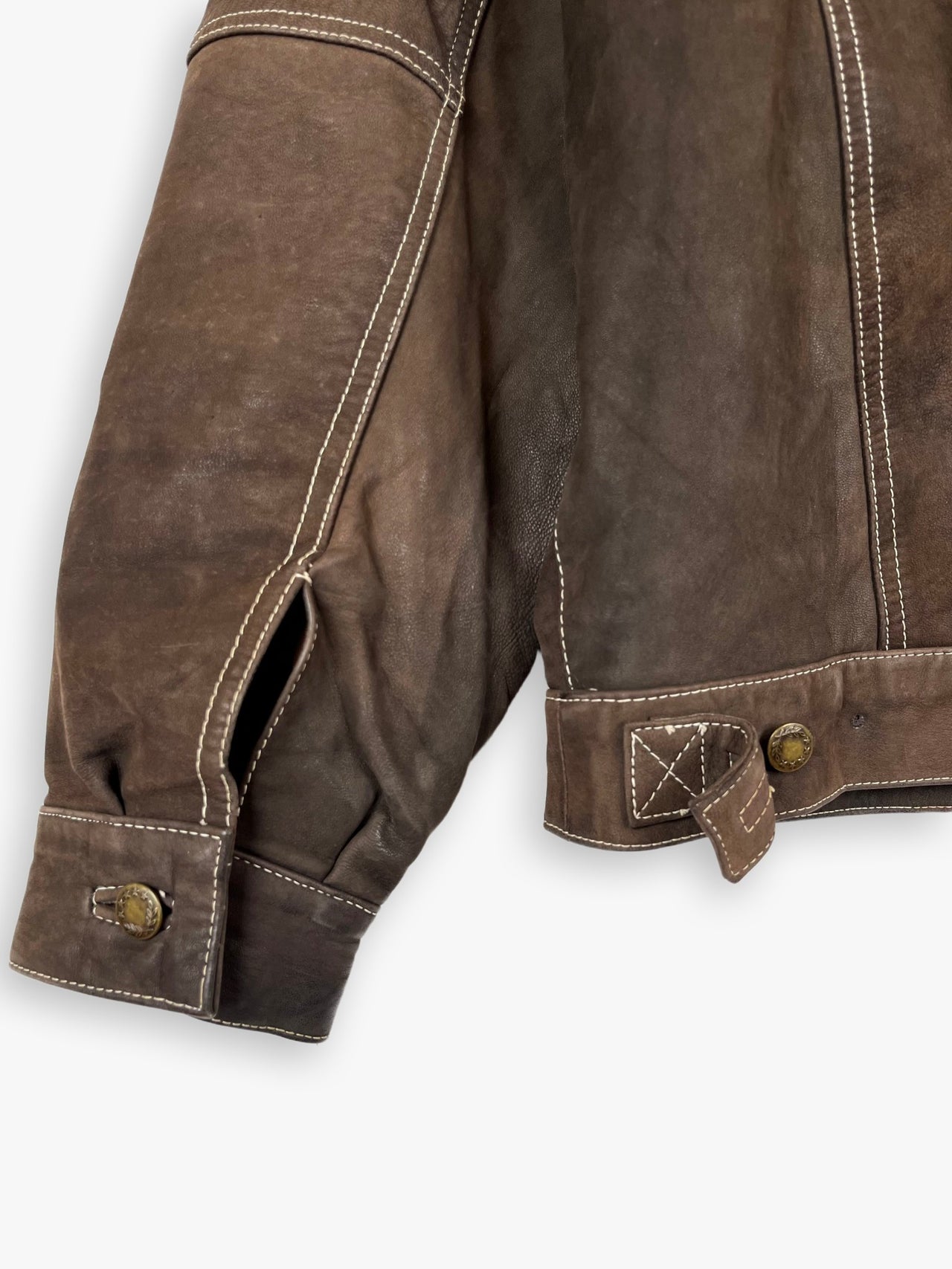 Vintage Leather Trucker Jacket