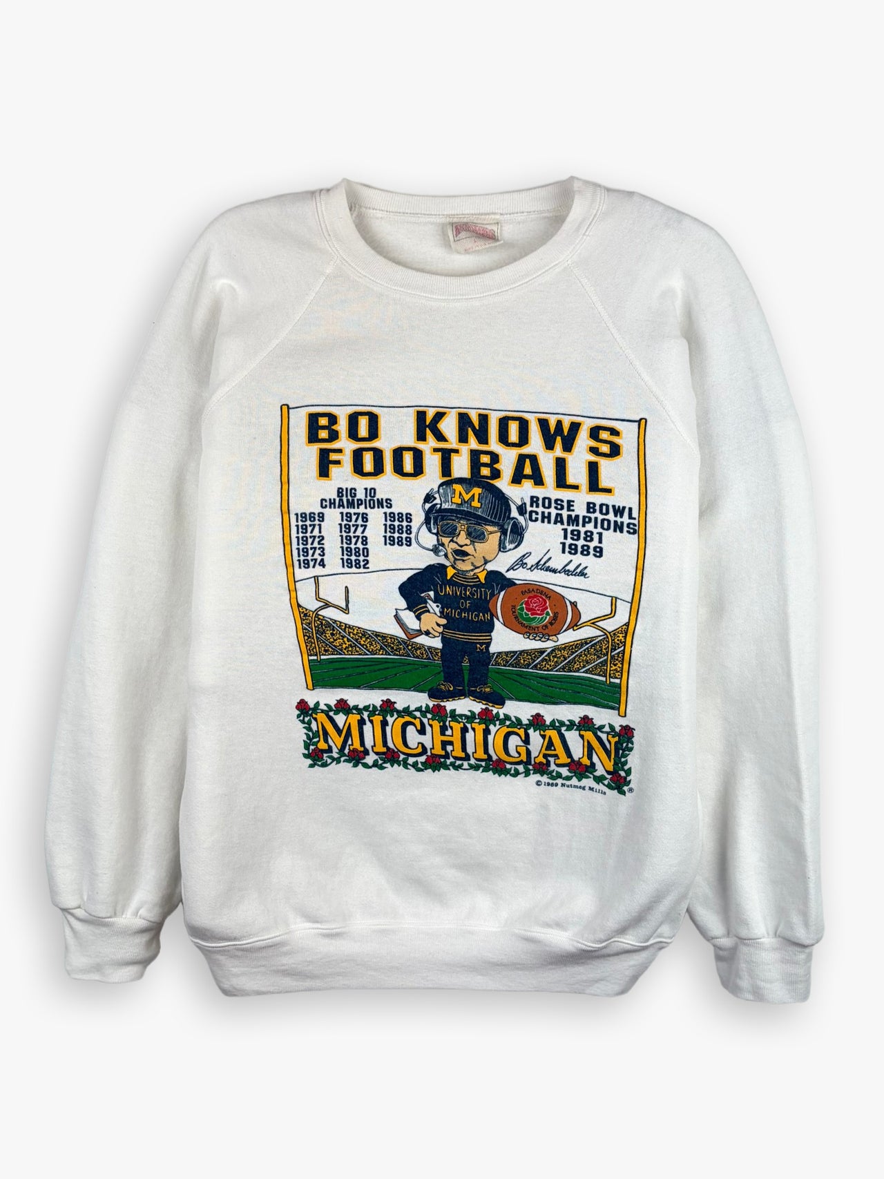 1989 Nutmeg Mills University of Michigan Rose Bowl Champions Sweatshirt