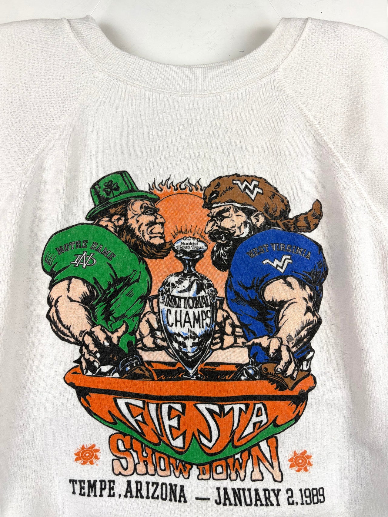 1989 Notre Dame vs West Virginia Fiesta Bowl Sweatshirt
