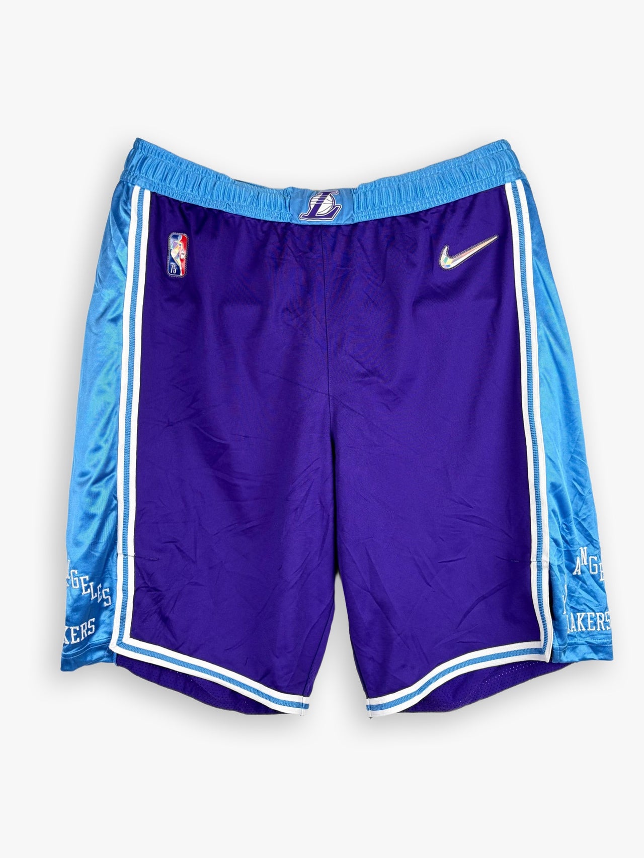 Nike Engineered NBA 75th Anniversary Los Angeles Lakers City Edition Swingman Basketball Shorts
