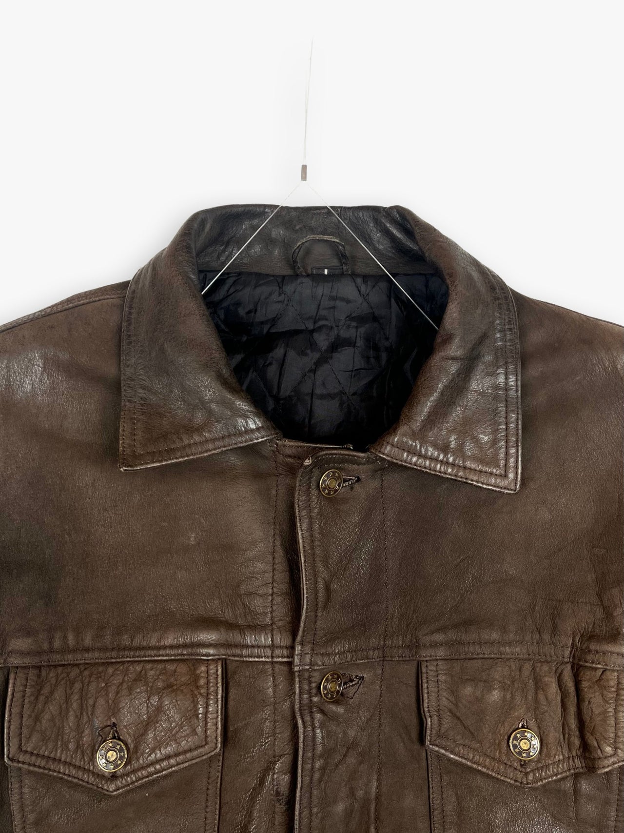 Vintage Leather Trucker Jacket