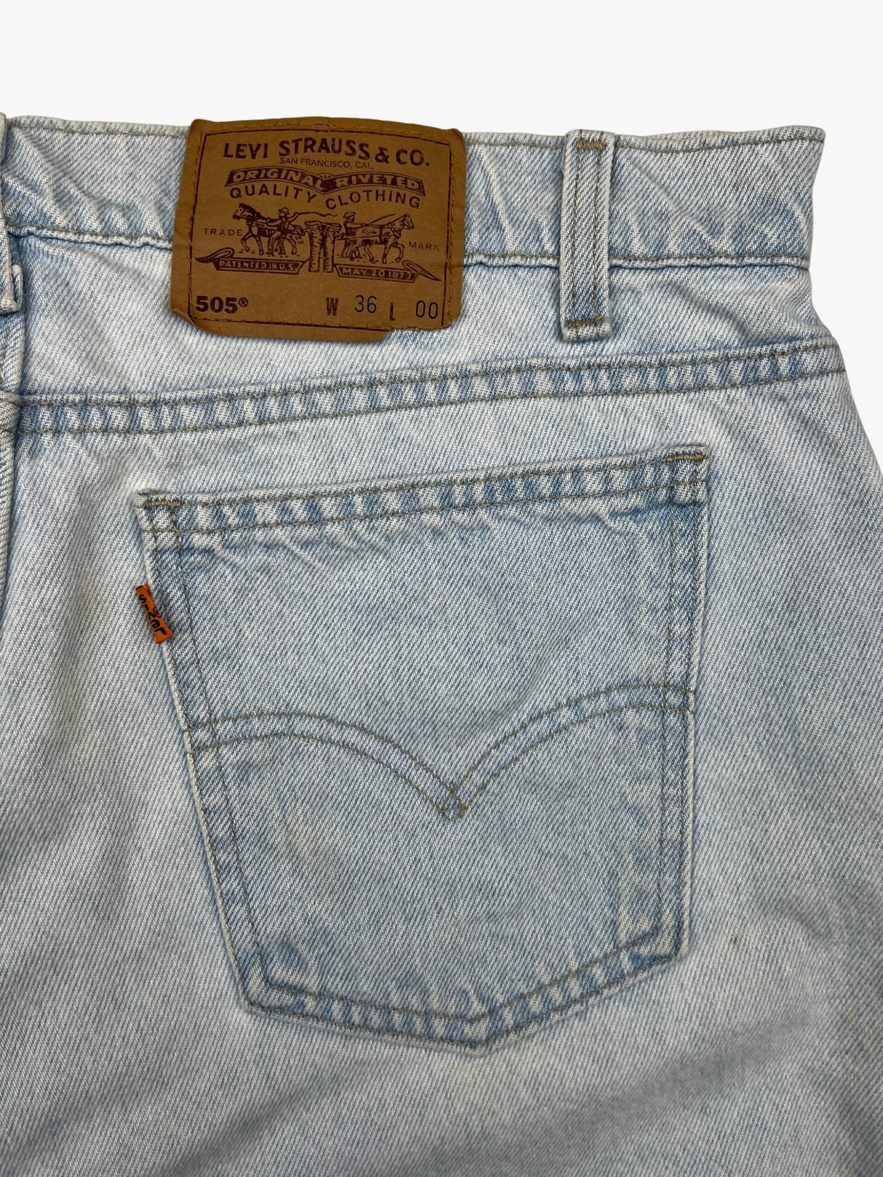 Levi’s 505 Orange Tab Denim Shorts