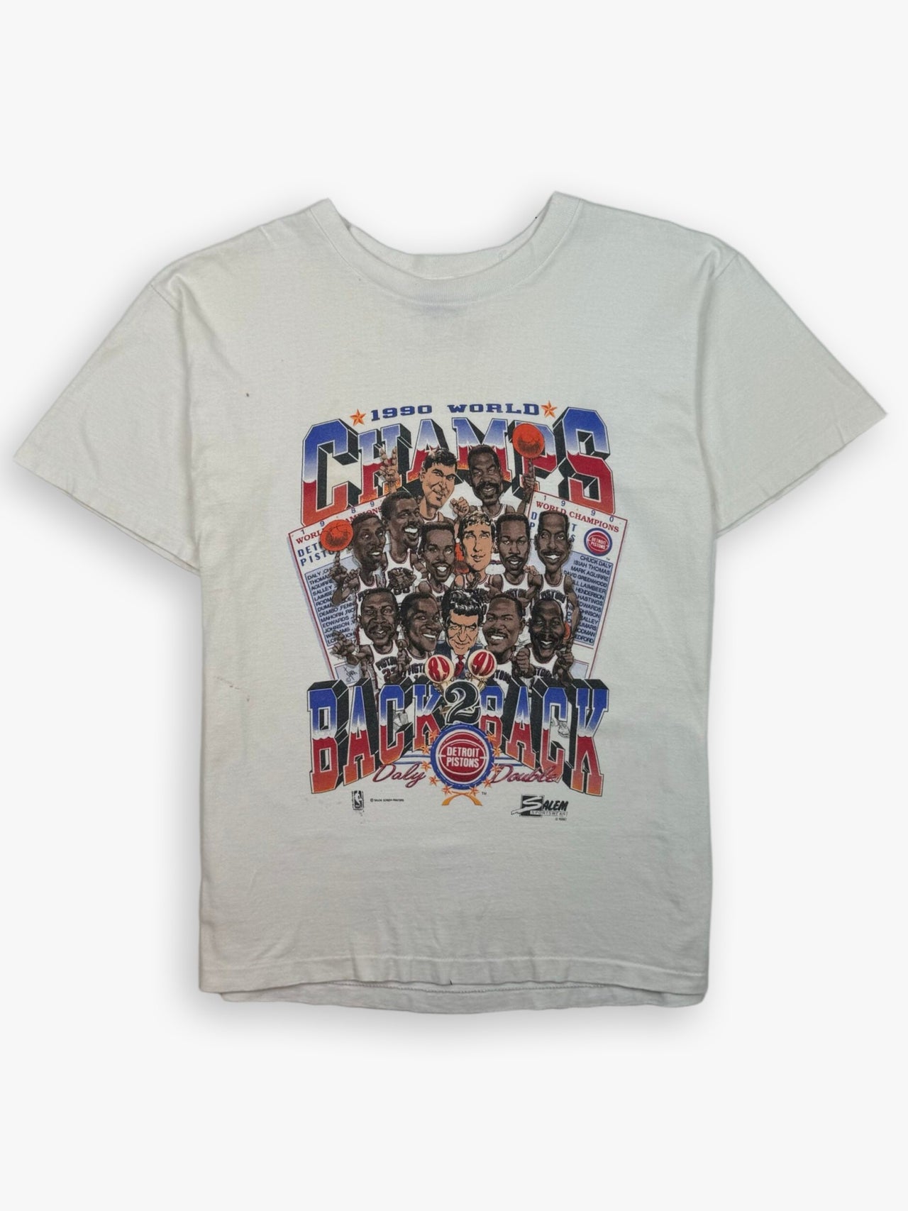 1990 Detroit Pistons Back to Back NBA Champions T-Shirt