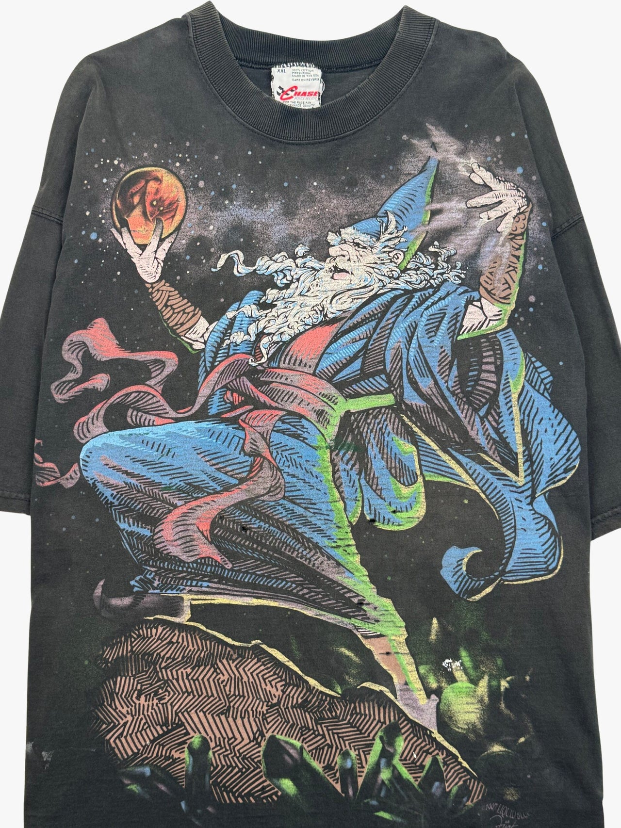 1997 Liquid Blue Wizard Dragon T-Shirt