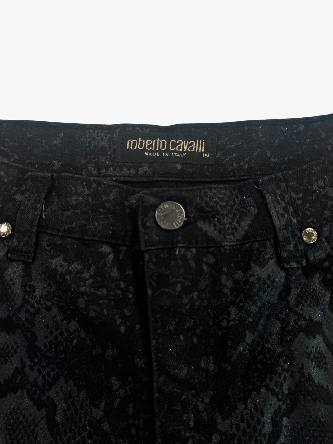 AW1999 Roberto Cavalli Black Serpent Python Jeans