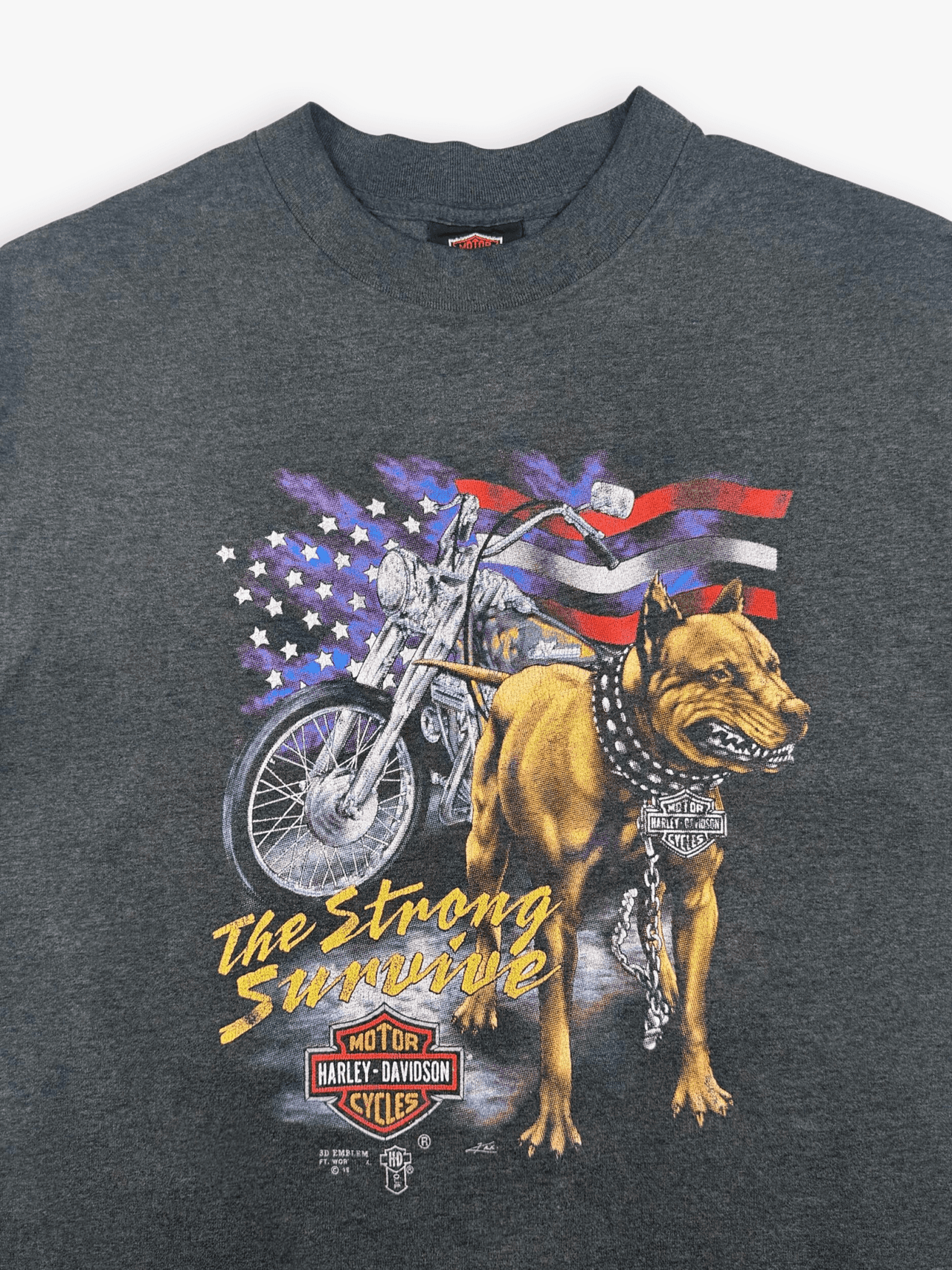1989 Harley Davidson 3D Emblem The Strong Survive T-Shirt