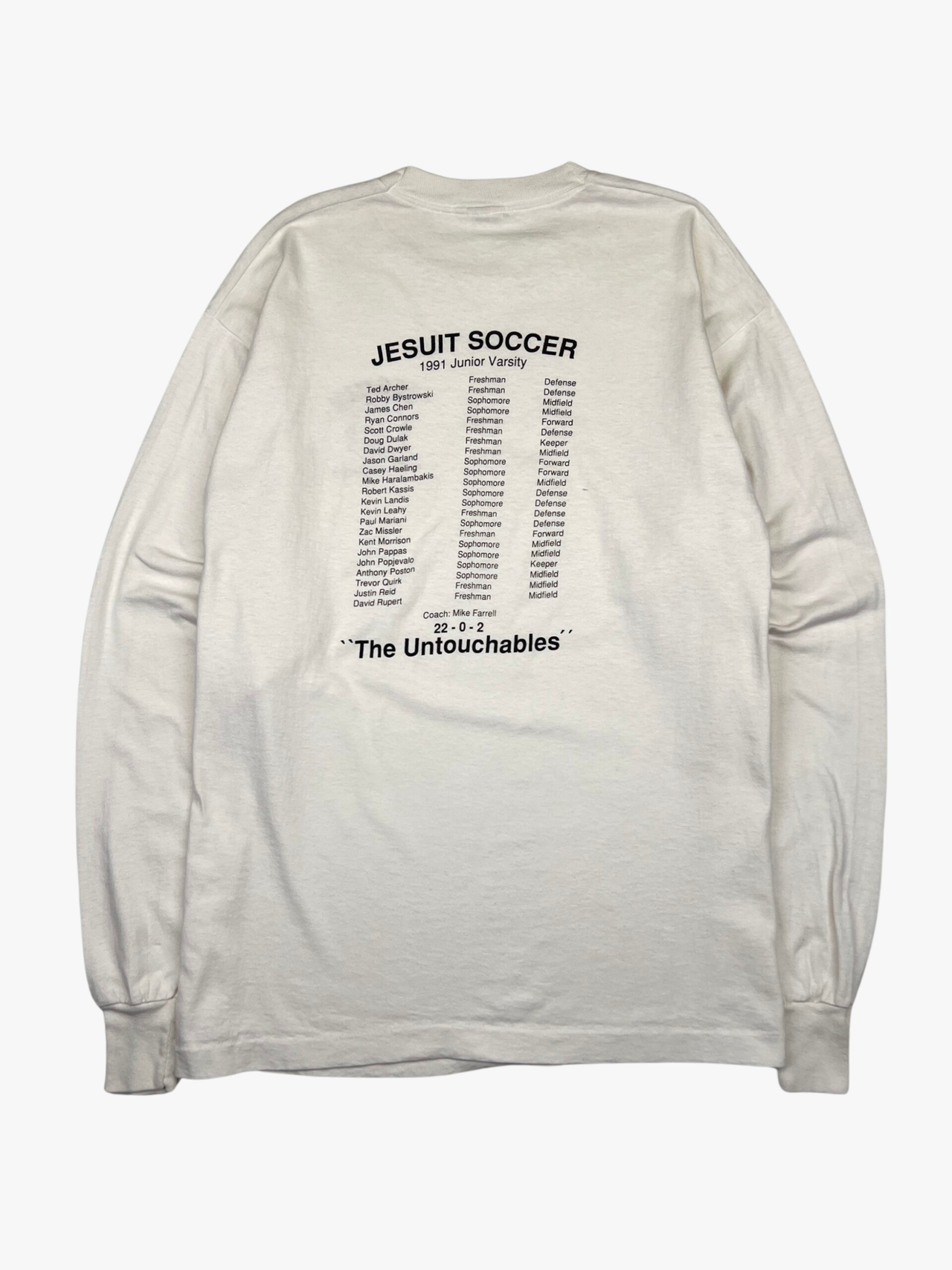 1991 Jesuit Soccer C.V.C. Champs Long Sleeve