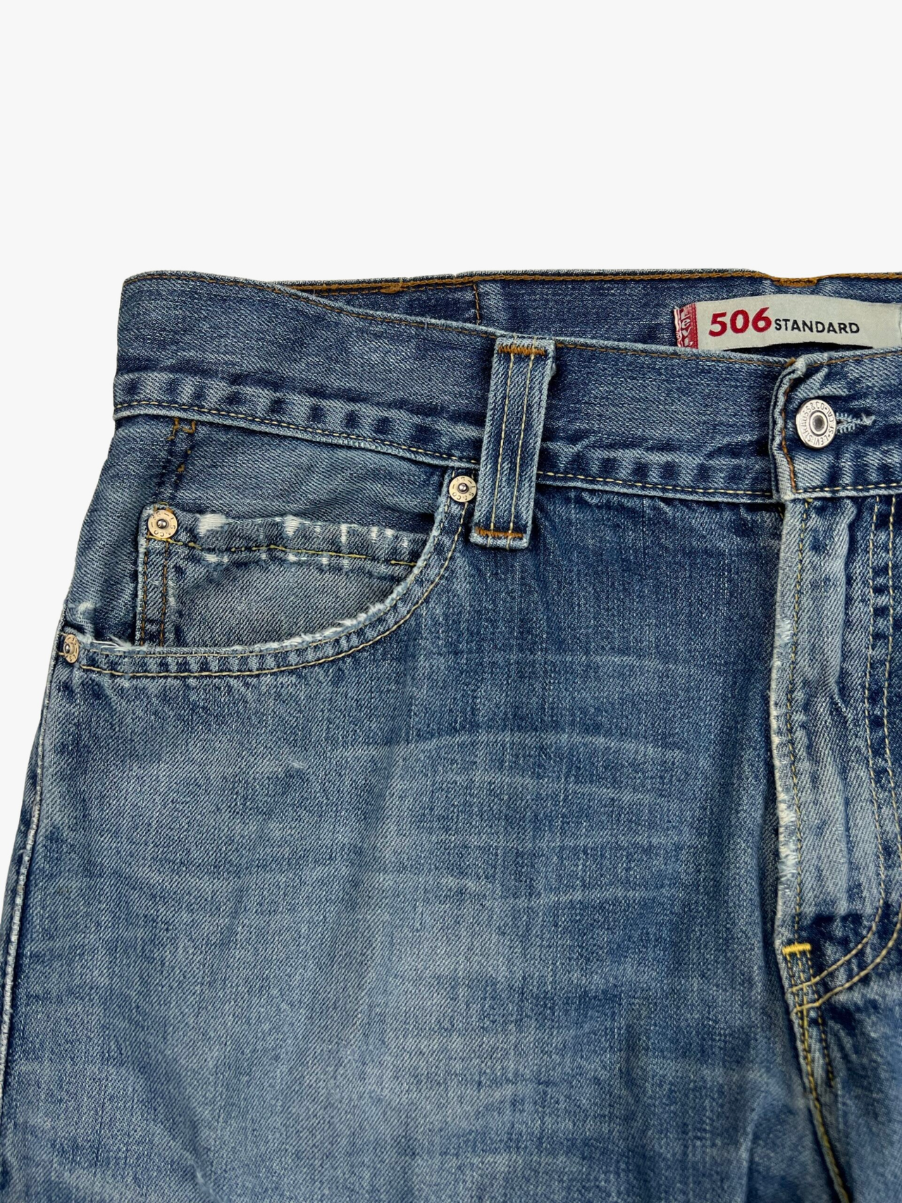 Distressed Levi’s 506 Straight Leg Jeans